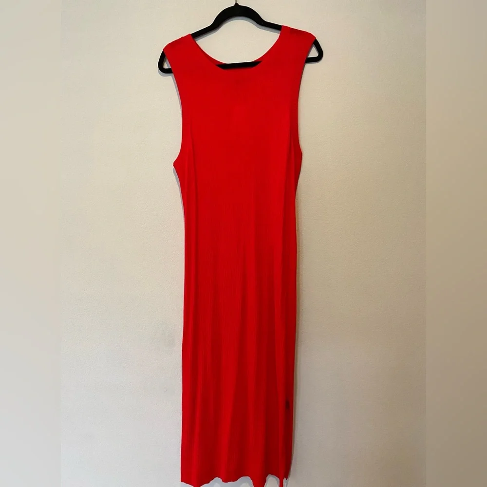 Banana Republic sleeveless red midi dress, XL TALL length - Picture 6 of 16